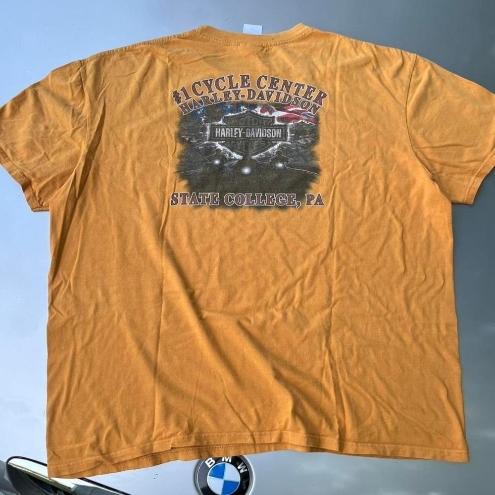 Harley Davidson streetwear tee biker yellow